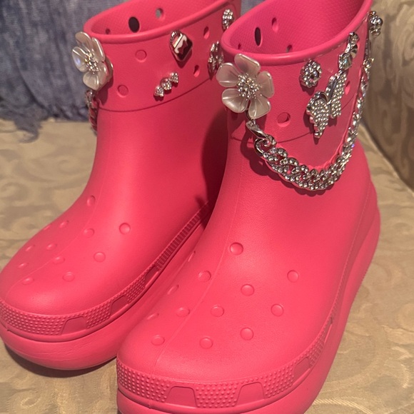 Pink Platform Clogs with Charms - Picture 2 of 4